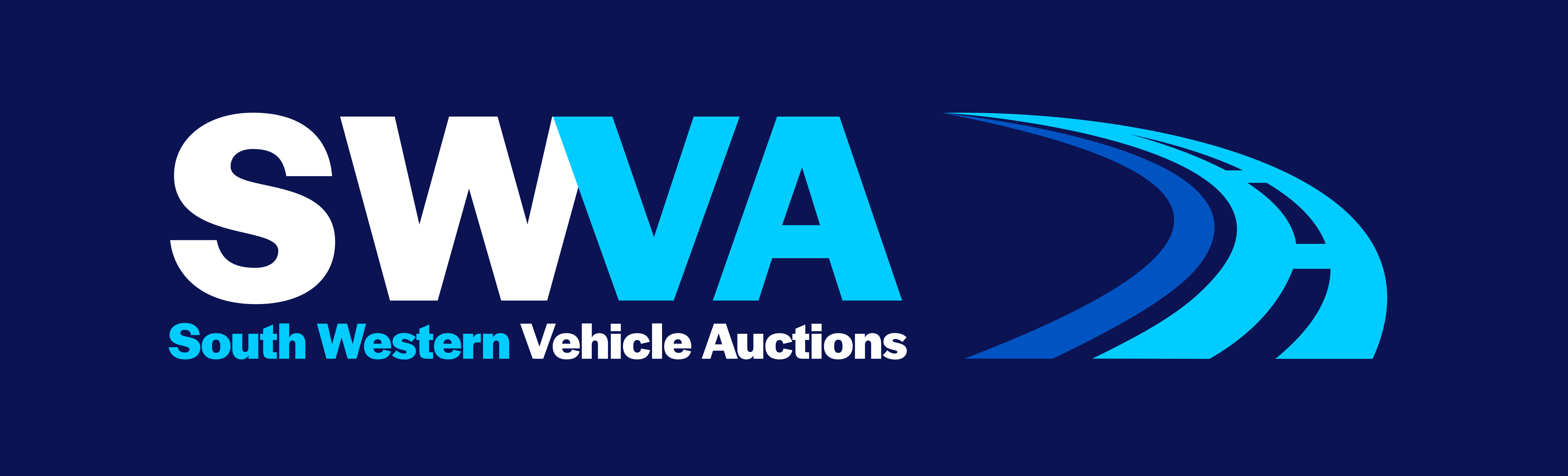 A dark blue background with the words South Western vehicle Auctions on it