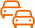 two orange car outlines 